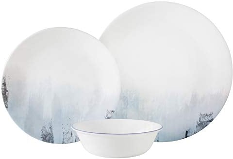 Corelle Boutique Tranquil Reflections Geschirr-Set, Service für 4 Personen, 12-teilig