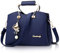 NICOLE & DORIS Damen Handtaschen, Umhängetasche, Crossbody-Tasche, Leder, für Damen, mit langem Gurt, dunkelblau, L, Elegant