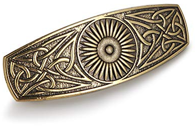 TEAMER Mode Vintage Celtic Knot Haarspange Metall Haarspangen Haarschmuck Muster Gravierte Kopfbedeckung Styling Geschenke für Frauen Mädchen (Gerbera, Antik Gold)