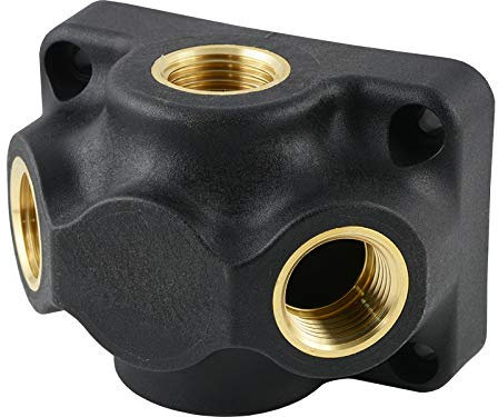 Fittingteile - Wanddose Luftweichen aus Kunststoff Messing Gewinde Druckluft Wasser Verteiler (Ausführung: 2-Fach/Eingang: G 1/2)