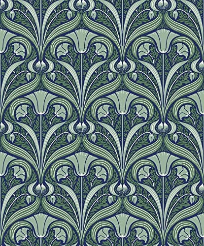 Liberty-Hope Blue / Green Art Deco Wallpaper 670542