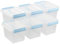 Ortodayes Stackable Storage Container with Lid, Plastic Storage Boxes Set of 6 (3 liter)