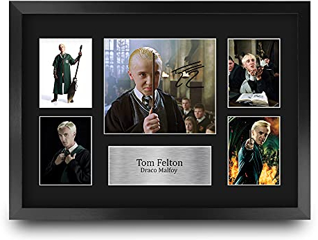HWC Trading FR A3 Tom Felton Harry Potter Draco Malfoy Geschenke Gedruckt, Signiert Autogramm Bild Display Für Film-Erinnerungsstücke-Fans - A3 Eingerahmt