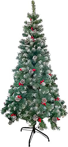 TIENDA EURASIA® Árbol de Navidad - Árboles de Navidad Artificiales - Soporte de Pie Metálico - Medidas 150-210 cm - Fácil Montaje - Embalaje en Caja (Verde NEVADO, 150CM)