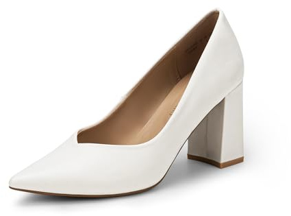 DREAM PAIRS Damen Pumps mit hohem Blockabsatz, Party-Schuhe, elegant | Hochwertiger Slip on Brautschuh mit klobigem Absatz und spitzer, geschlossener Kappe