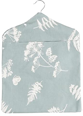 Jolee Fabrics Premium Oilcloth Peg Bags with Wooden Hanger - Large Waterproof Peg Bag, Clothes Clip Storage Perfect for Any Washing Line(Duck Egg Moorland)