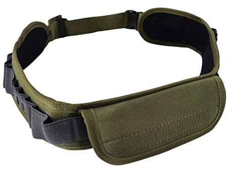 DONGKER Patronengurtel, 20 Loch Munitionsgürtel mit 1 Tasche, Patronengurt Jagd Patronenhalter für Munition vom Kaliber 12/16/20 Gauge