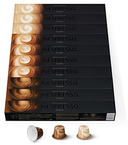 NESPRESSO ORIGINAL Barista Creations for Milk Collection, Helle, mittlere und dunkle Röstung, Kompatibel mit ORIGINAL Kaffeemaschinen, Kapsel Set aus 100 Kaffeekapseln