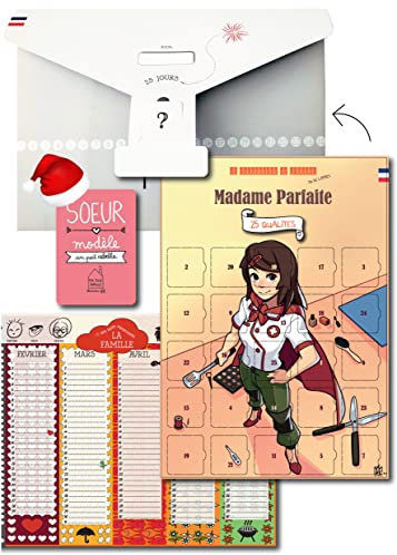 Surprise Sister Riesenbrief – 3 Geschenke für die Schwester – Kalender mit 25 Qualitäten für Frauen und Mädchen vor oder nach Weihnachten oder zum Geburtstag der Schwester