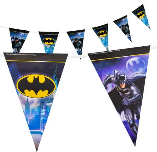 Party Factory `Batman´ Wimpelkette Papier mit 10 Wimpeln, Länge ca. 5 Meter, Party Girlande, Geburtstagsdeko, Mottoparty