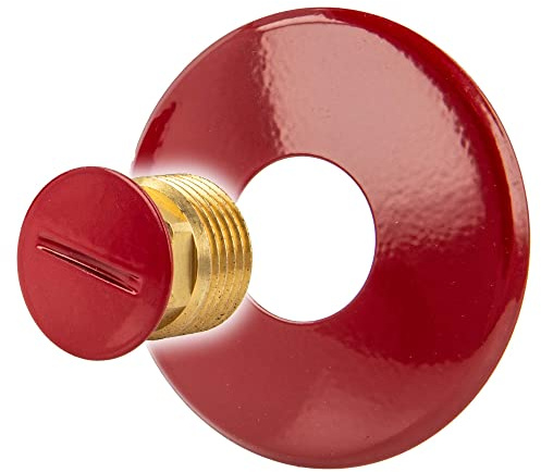 tecuro Messing-Stopfen AG G 1/2 Zoll mit Rosette langlebig und robust aus Messing rot für Installation gemäß Trinkwasserverordnung 50930-6