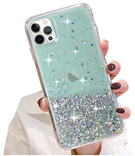 LCHULLE Glitzer Hülle Kompatibel mit iPhone 11 Pro Max(6.5 Zoll) Handyhülle Mädchen Schuzhülle Glitzer klar TPU Bumper Silikon Hülle Handyhülle Tasche Case Cover für iPhone 11 Pro Max Grün
