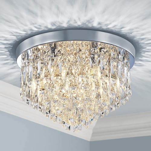 Saint Mossi Modern Kristal Kronleuchter Modern Deckenleuchte Befestigung Anhänger Deckenlampe für Esszimmer Badezimmer Schlafzimmer Livingroom 7 E14 Erforderliche