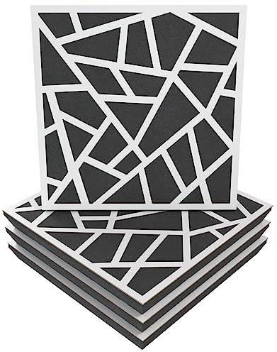 4er-Pack – Schallabsorptions-Diffusions-Akustikpaneel | 50x50x5cm | Absorption – Diffusion – Reflexion – Schalldämmung | Dekorative Akustiklösung | Farbe: [x4 SKYROSS | Weiß]