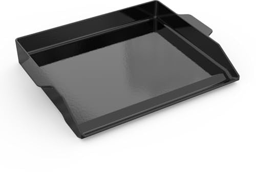 onlyfire BBQ Griddle Plancha de Hierro Fundido Esmaltado, Placa de Parrilla Universal con Revestimiento Antiadherente y Paredes Laterales Extra Altas para Parrilla de Gas y Estufa, 47.2 x 35.5 CM