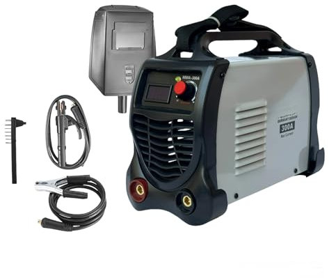 Saldatrice inverter ad elettrodo 300 Ampere per fabbro con cavi e maschera display LCD digitale saldatrice elettrica portatile leggera