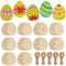 Hinsly 50 Stück Ostereier Holzanhänger Ostern Deko Ostern Basteln Kinder Unvollendete Ostereier zum Aufhängen Osterdeko Holz
