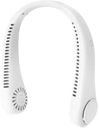 Hsthe Sea Ventilador de cuello portátil, mini ventilador sin aspas manos libres con flujo de aire de refrigeración de 360°, 3 velocidades de viento para deportes al aire libre en interiores