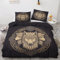 WQIZXCW Wikinger Bettwäsche 200x220 - Viking Wolf Motiv, Weiche und Angenehme Microfaser Bettbezug Set 3 Teilig, 2 Kissenbezug 80x80, mit Reißverschluss, Wendebettwäsche & Zimmer Deko
