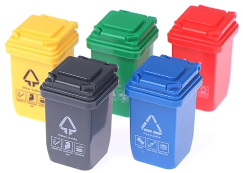 5 Pièces Miniature Poubelle Mini Poubelle Mini Poubelle Modèle Poubelle Camion Poubelle Petite Poubelle Modèle De Scène Miniature Éducatif Précoce pour Les Enfants Jouets