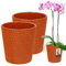 KOTARBAU® Set di 2 vasi da fiori in ceramica smaltata, diametro 9,5 cm, altezza: 11 cm, vaso per orchidee, in ceramica, vaso per fiori in ceramica