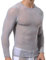 Men's Solid Color Round Neck Long Sleeve Undershirts Sheer Mesh Tee Shirt Workout Gym Muscle Shirts Transparent Tops 2024 Grey