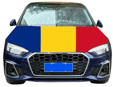 Autohaubenabdeckung mit Rumänien-Flagge, 1,2 x 152 cm, elastische Stoffe, waschbar, für Motorhaube, Banner, Flagge für Dekoration, Veranstaltungsartikel