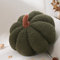 Yhoelata Halloween Kürbis Kissen, Kissen Kürbisform Grün Dekokissen, Herbst Zierkissen Aesthetic Sofakissen Teddysamt Pumpkin Pillow, Bett DekoKissen Runden für Kind Schlafzimmer, Geschenk 30 cm