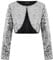 LADI TREND Women Sequin Shrug Bolero Cardigan Long Sleeve Cropped Top Lightweight Jacket Fully Lined Outerwear Show Cocktail Parties Office (Silver L)