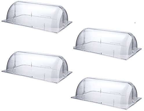 Transparente Abdeckung für Chafing Dish mit Rolldeckel, 4 Stück – volle Größe, für Bäckerei, Backwaren, Pfanne, Display-Abdeckung, Gebäck, Snack, Dessert, Vitrinen-Deckel, staubdichte, wasserdichte