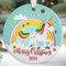 Pawzity Einhorn-Weihnachtsschmuck – Einhorn-Ornamente für Weihnachtsbaum, Kinderornamente – Regenbogen-Einhörner, Keramik-Ornament