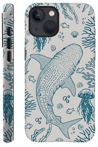 DAIZAG Case Compatible with for iPhone 14,Whale Shark Ocean Coral Reefs Jellyfish Phone Case for iPhone 14 for Girl Women Boy Men