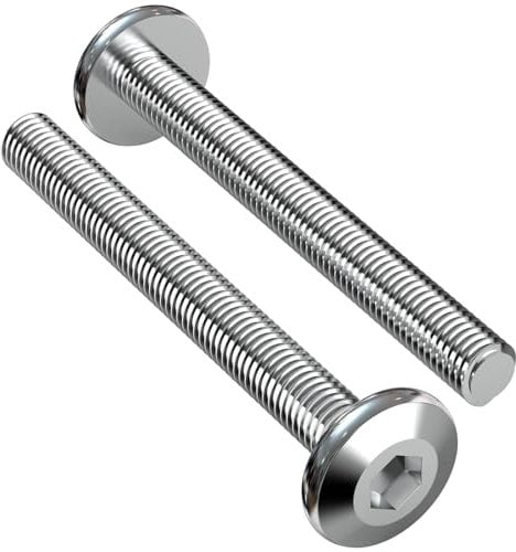 40 Pièces Tete de Vis Boulon Galvanisé M6x50 Vis Tete Plate Allen Six Pans Creux Entièrement Filetées Boulons Acier Meubles Cylindrique pour Meubles Lits Bébé D'enfants Chaises