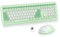 SOLIDEE Colorful Wireless Keyboard Combo, 104 Keys Full Size with Number Pad, Retro Typewriter Design & Round Keycaps - 2.4GHz Connection (US Layout QWERTY) - Silence Membrane Keyboard (Pro Green)