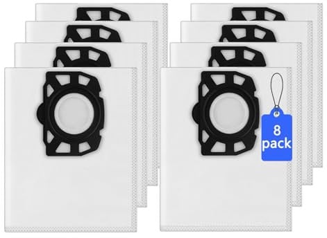 AIFIZO 8 Pack Karcher Hoover Bags,KFI 357,Compatible with Kärcher WD 2 Plus, WD 3, WD 3 Battery, KWD 1, KWD 2, KWD 3, MV 3, SE4001, SE4002,Vacuum Cleaner Bags Compatible with Kärcher