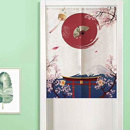 Akozon Japanischer Minimalistischer Kinderzimmer-Vorhang – 85 X 120 cm Halber Trennwand-Türvorhang für Eingangsbereich, Schlafzimmer und Küche – Lichtblockierender