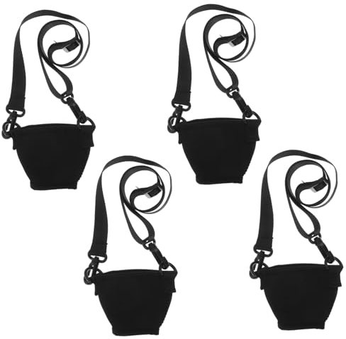 Alipis 4 Sets Kelchhalter Schlüsselband Cocktail Heißgetränke Hülle Weinglas Hülle Weinglas Halter Weinkelch Halter Halskette Weinglas Leinen Weinglas Riemen Schwarzes Nylon