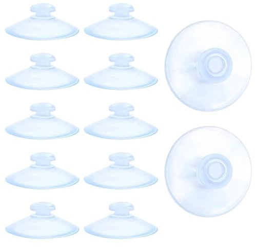 12 Pcs Suction Cups, 40 mm Window Suckers Extra Strong Suction Cup Without Hooks, Clear PVC Window Suction Cups, Window Suckers for Glass, Outdoor, Kitchen, Bathroom, Home, Window and Mirror