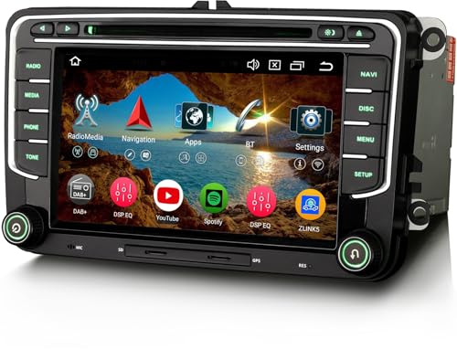 Android 16 DVD Autoradio GPS Navigator für VW Passat B6 Golf 5 Golf 6 Tiguan Touran Jetta T5 Skoda Seat 7 Zoll Touchscreen Unterstützt CarPlay WiFi 4G Bluetooth 5.0 A2DP Canbus 4GB+64GB 8-Kern
