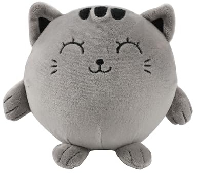I-TOTAL® - Weiches Squishy Kissen aus Memory-Schaum 14 cm Durchmesser, Squishy Pillow (Grey CAT)