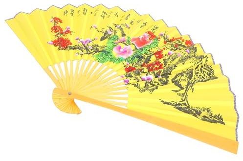 MAGICLULU Large Chinese Style Hand Fan Decorative Japanese Fan Folding Prop Decoration Accessory Wall Decorative