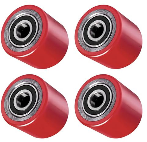 4 Stück Laufrolle Polyurethan 80 x 70 mm, Achse 20 mm inkl. Hubwagen Gabelhubwagenrolle Hubwagenrolle für Hubwagen Ersatzrollen, Max. Belastung 600 KG
