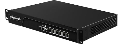 MNBOXCONET 1U Rackmount i5 3320M Firewall Appliance 989 Network Security Industrial Control Server, DDR3 Barebone Msata SSD, 6 x 2.5GbE I226V LAN, RJ45 Console OPNsense, VPN
