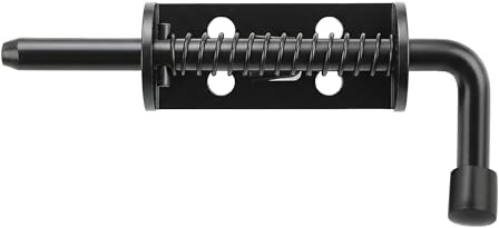 Mooche Slide Door Lock Gate Bolt, Heavy Duty Spring Bolt Latches Black Gate Latch, SUS304 Stainless Steel Door Latch for Cupboard Bathroom Pet Doors Window Garage（13CM）