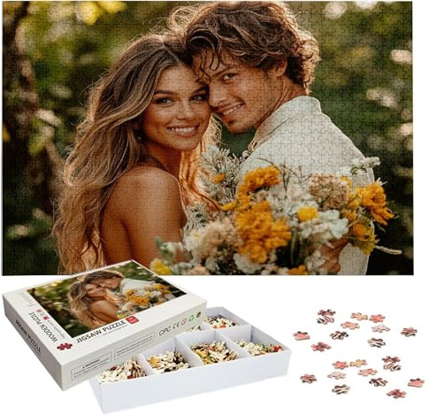 Personalisiertes Puzzle mit Eigenem Foto - 1000/1314/1500/2000/3000/4000/5000 Teile, Puzzle Selbst Gestalten, Personalisierte Geschenk für Familie, Paare & Haustierfans Geburtstag, Weihnachten h-4170