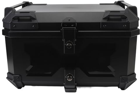 Dioche Case Tail Carrier 58L Top Case de Moto avec Serrure, Fixation Universelle à Dégagement Rapide ABS Moto Housse de Bagage pour Le Rangement du Casque (Black)