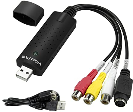 Little World USB 2.0 Audio/Video Converter, Video Capture Card VHS Box VHS VCR TV to Digital Converter, Windows 2000/XP/Vista/7/8/10/11/Mac