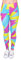 kukubird Printed Patterns 80er Women's Yoga Leggings Gym Fitness Running Pilates Tights Skinny Pants Size 8-12 Stretchable-Neon Sport