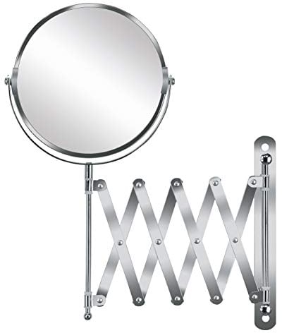 Kleine Wolke Kosmetikspiegel Move Mirror mit 5-facher Vergrößerung, Größe: 20 x 37,5 x 2 cm, Material: Metall/ Glas, Silber