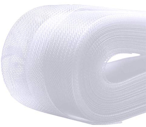 Weißes, steifes Polyester-Rosshaar-Besatz zum Nähen, für Hochzeitskleider, Kleider, Hut (7,6 cm)